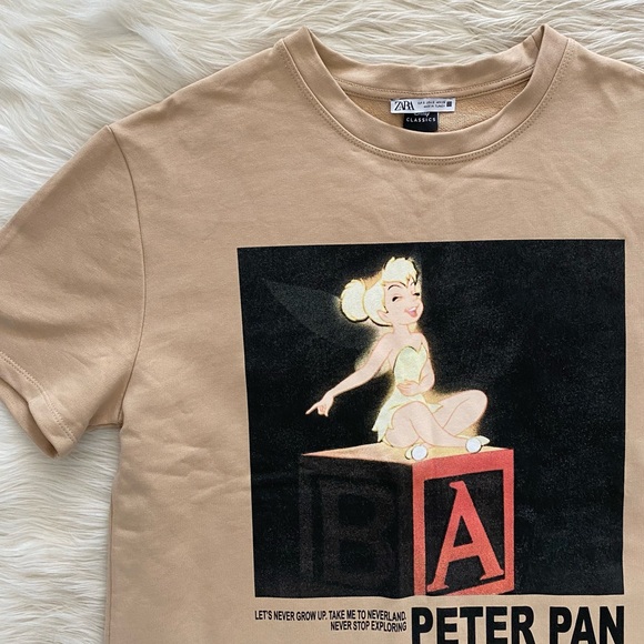 Zara Tops Zara X Disney Tinkerbell Peter Pan Short Sleeve